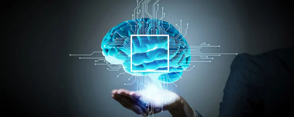 مغز ابی فردی در دستش معلق است با شاخه های مختلف که نشانه خودشناسی در زمینه های مختلف است